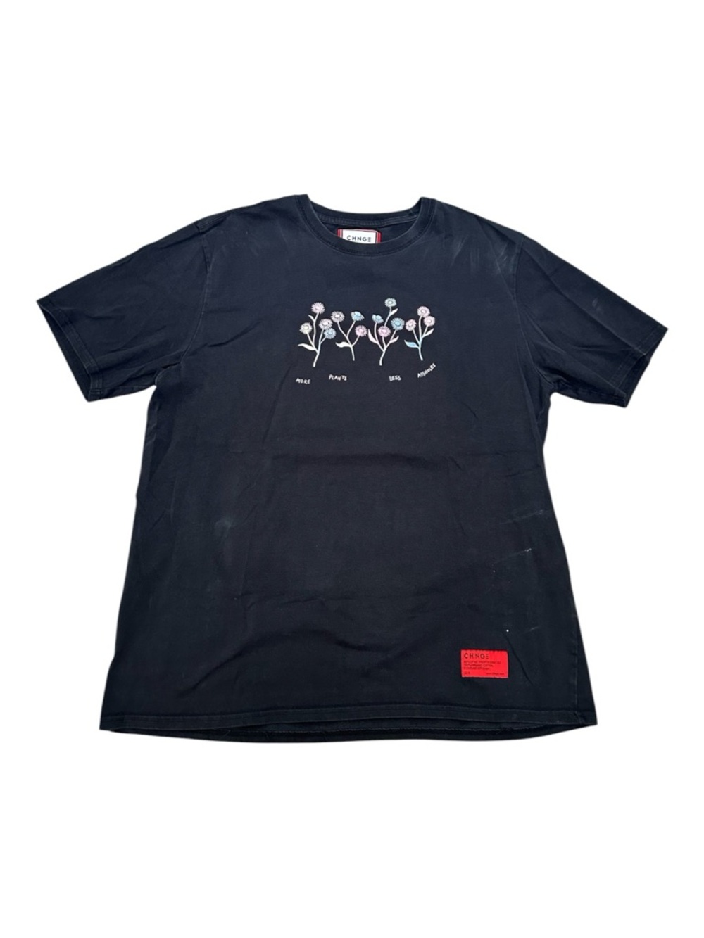 🔥🔥 CHNGE More Plants Less A**holes black Graphic T-Shirt Men Size 2XL - EUC